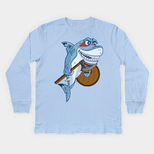 Viking Shark Kids Long Sleeve T-Shirt